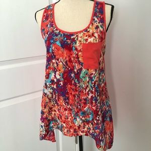 Sere Nade Abstract Coral Tank Top
